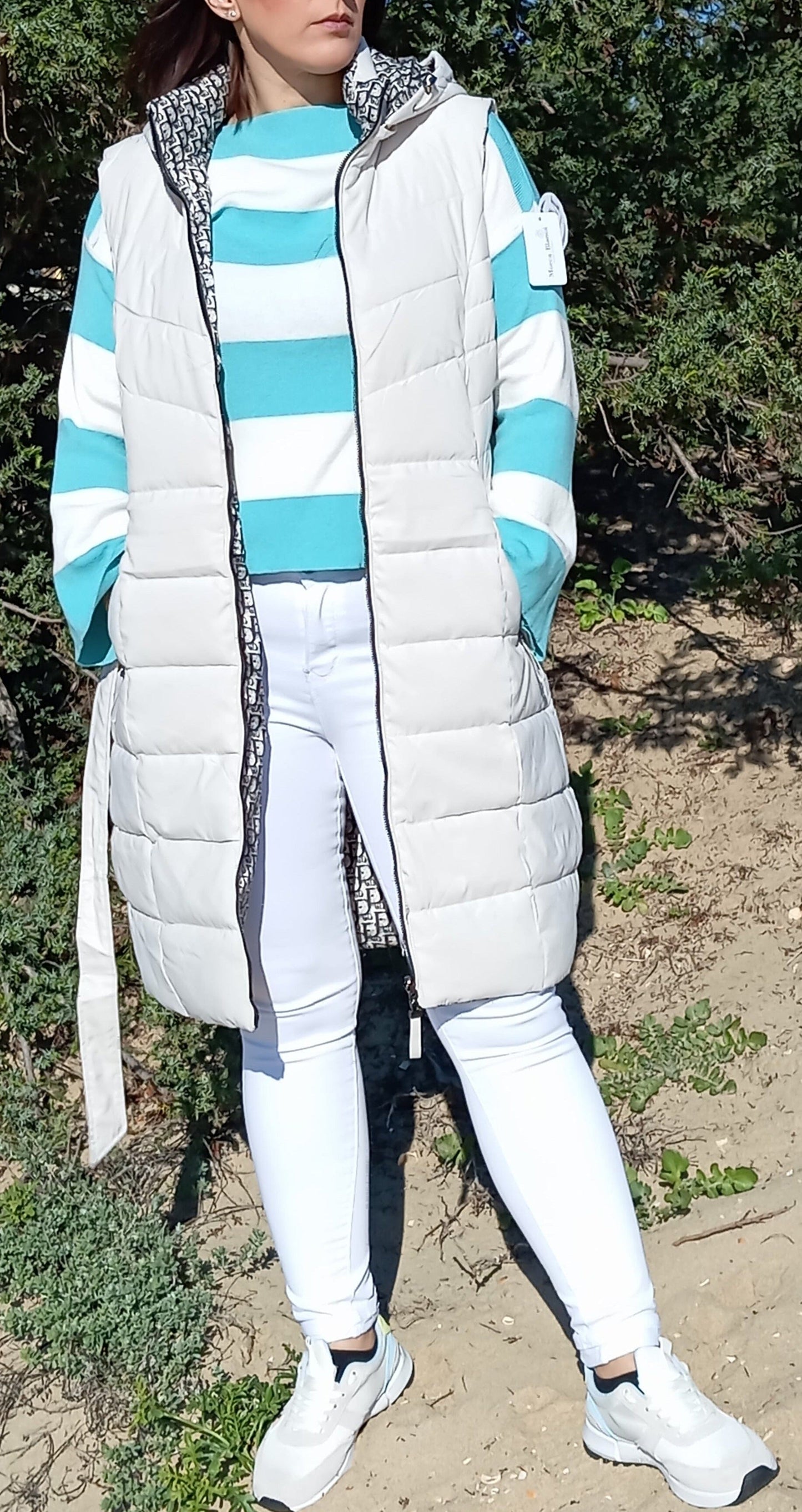CHALECO LARGO Chaleco abrigo largo reversible R.M. BOUTIQUE