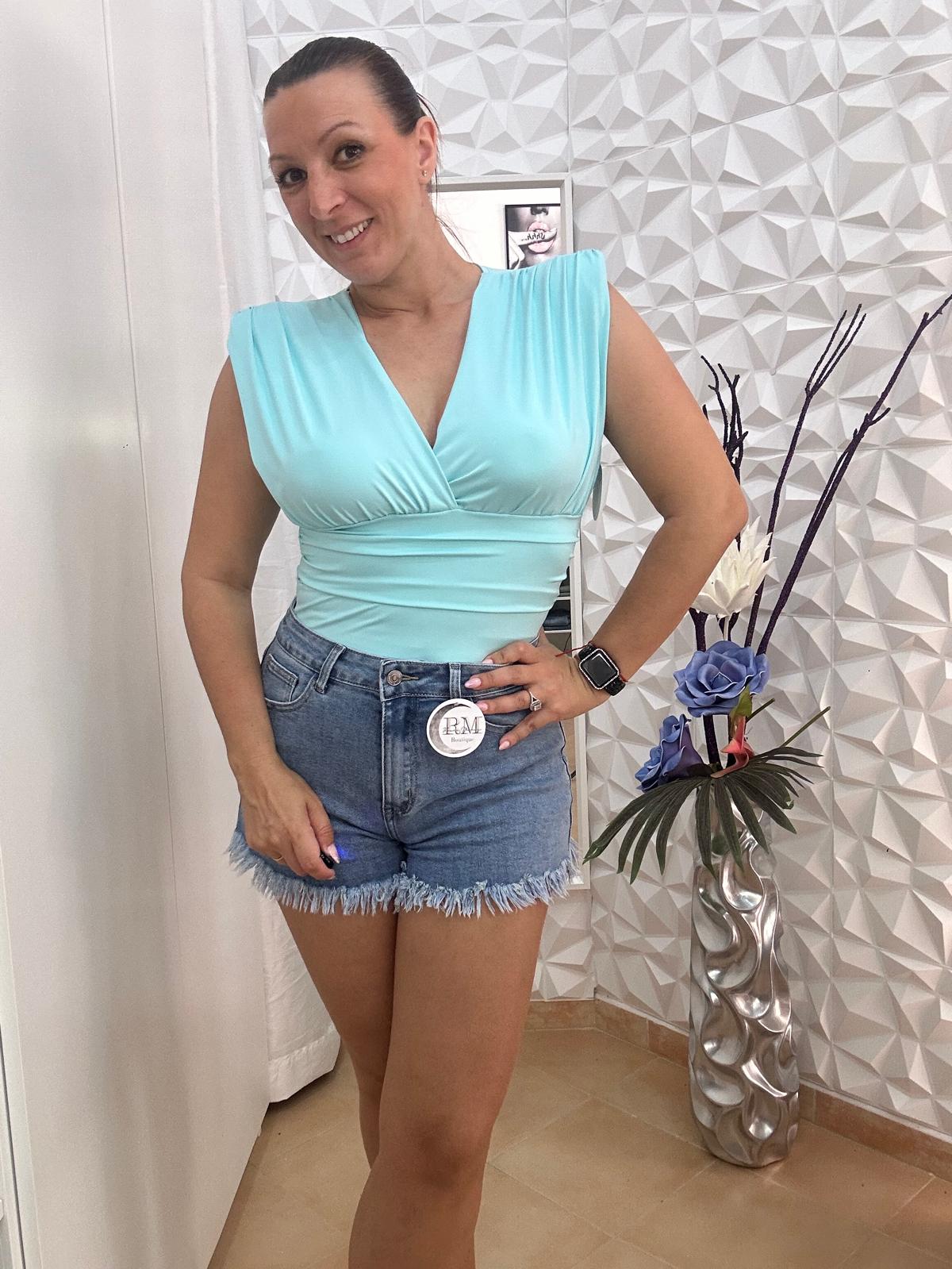 Body hombrera verde agua