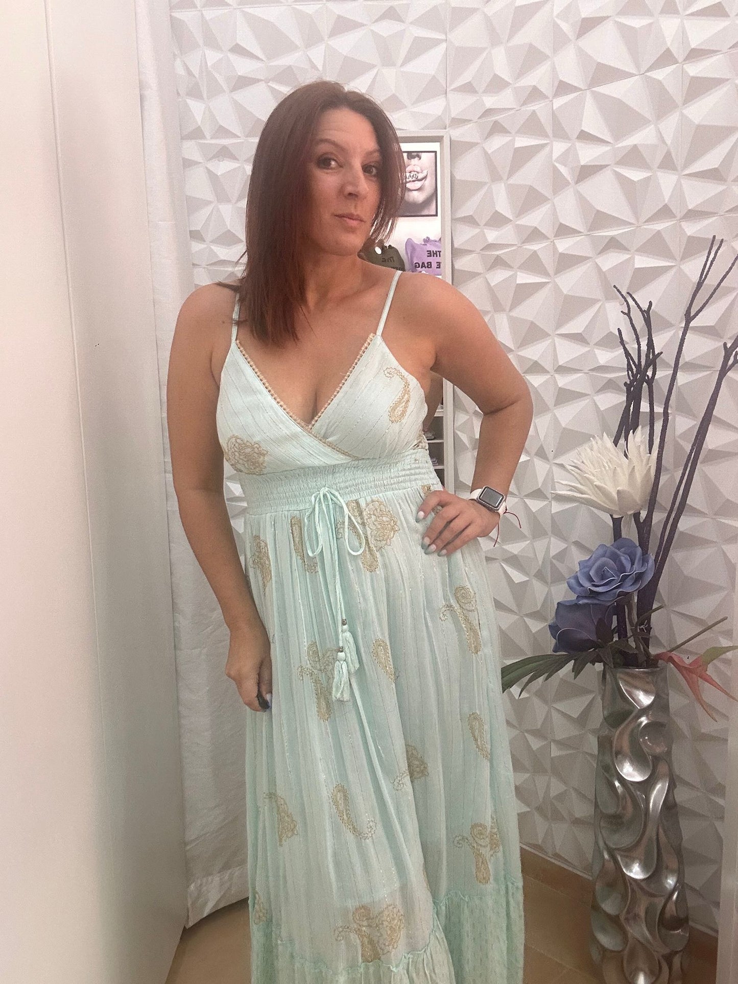 VESTIDO INDU VERDE AGUA.
