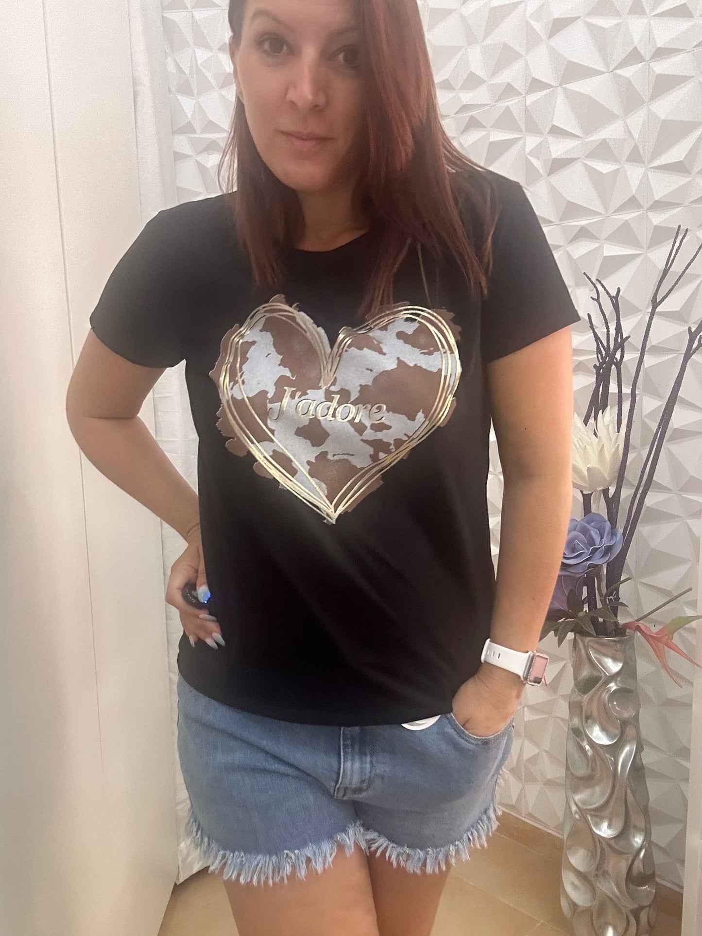 CAMISETA J'ADORE NEGRA