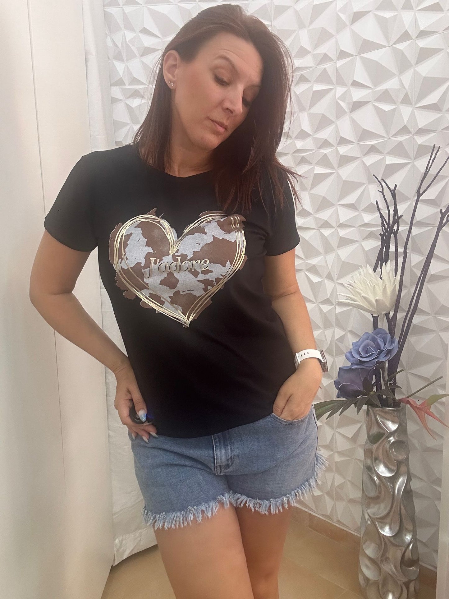 CAMISETA J'ADORE NEGRA