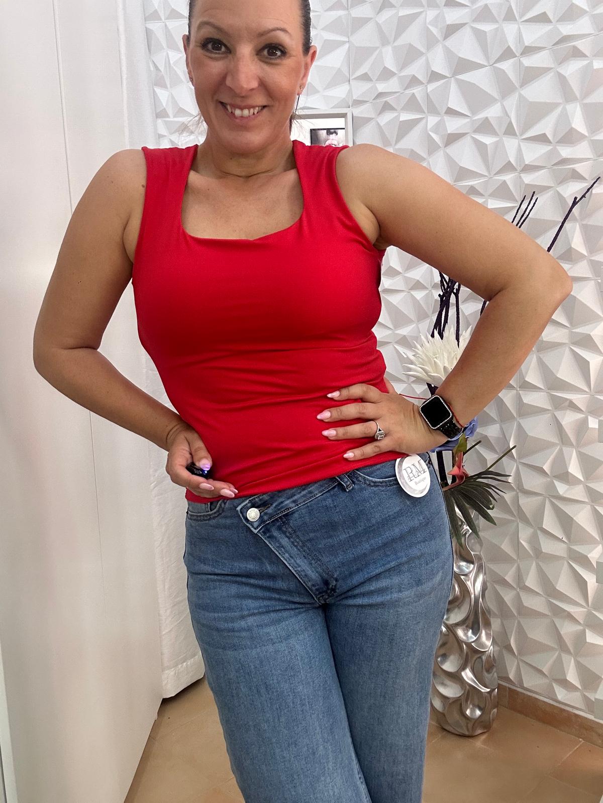 top Zara rojo