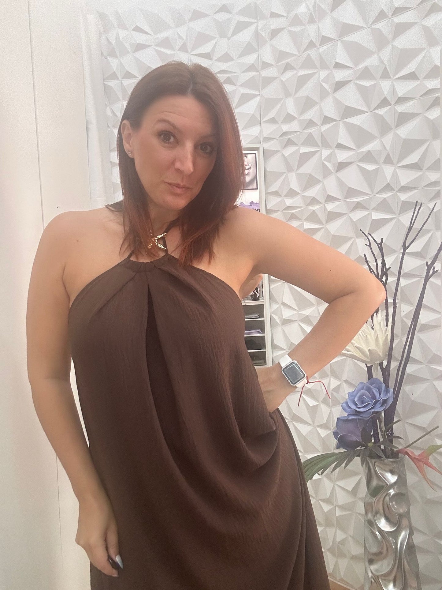 VESTIDO ESTRELLA MARRON