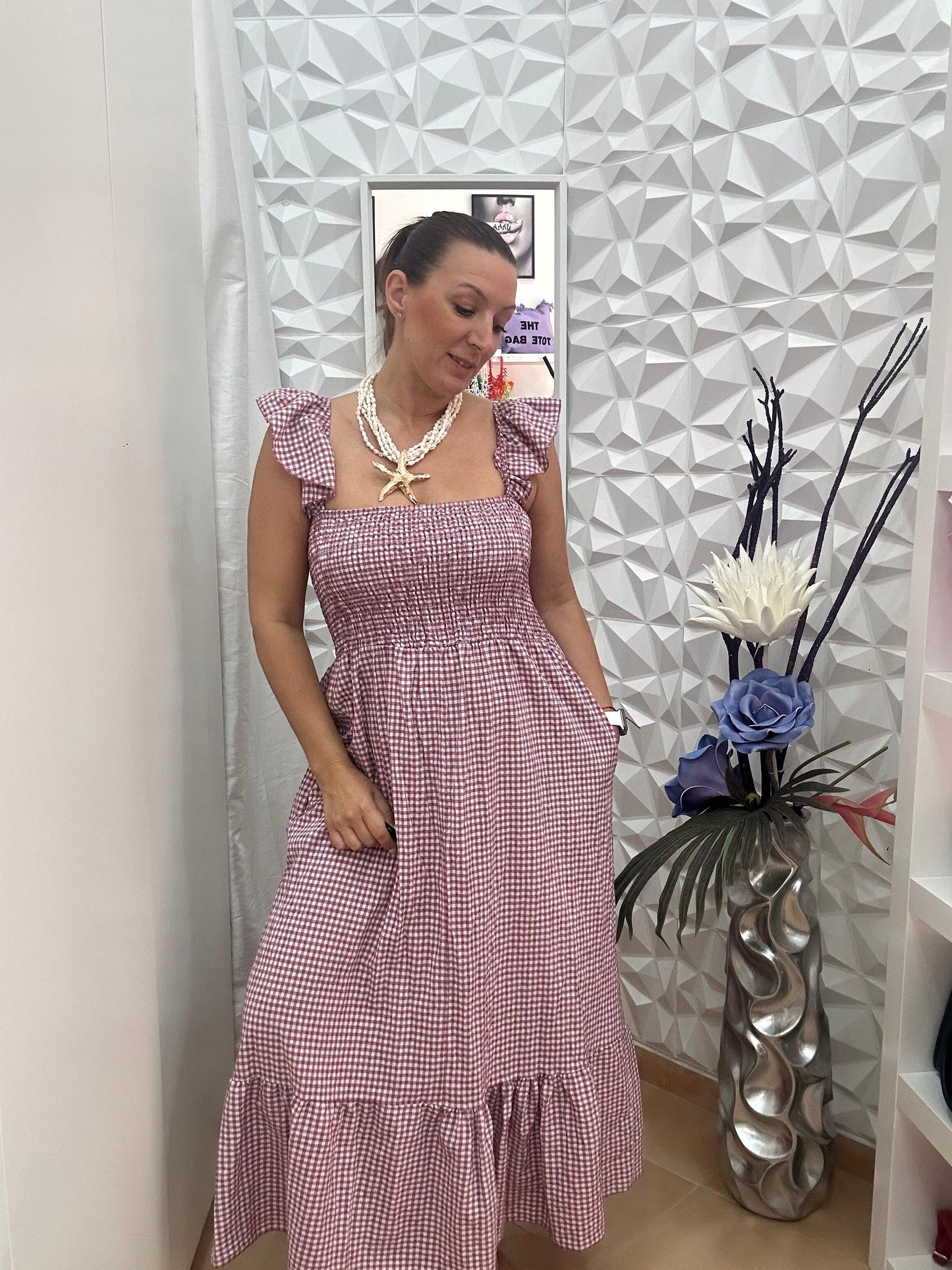 VESTIDO VICHY ROSA