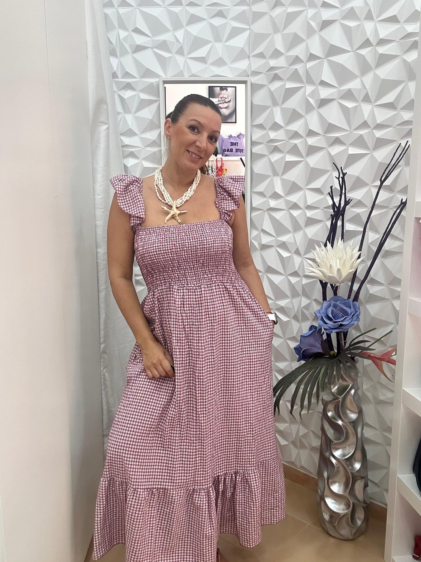 VESTIDO VICHY ROSA