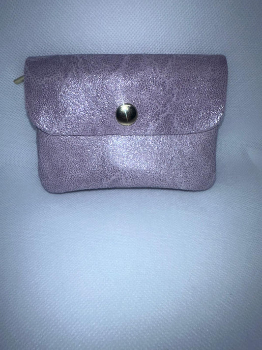 Cartera piel lila