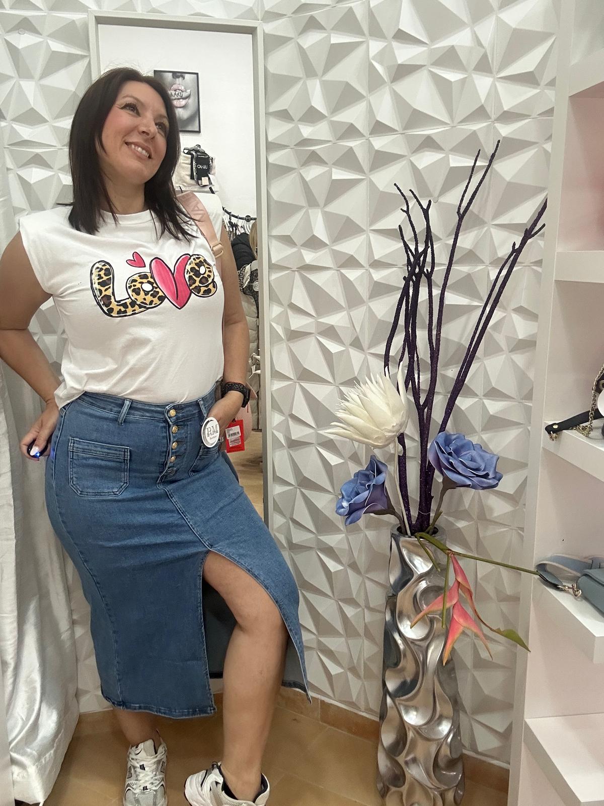 Falda vaquera midi