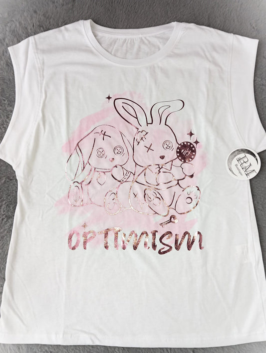 CAMISETA MANGA CORTA CONEJO OPTIMISTA - R.M. BOUTIQUE