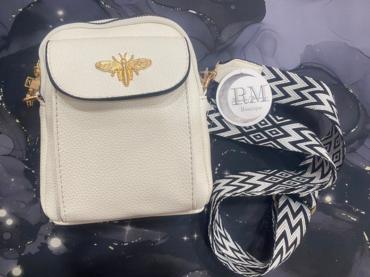 BOLSO PEQUEÑO ABEJA BLANCO.