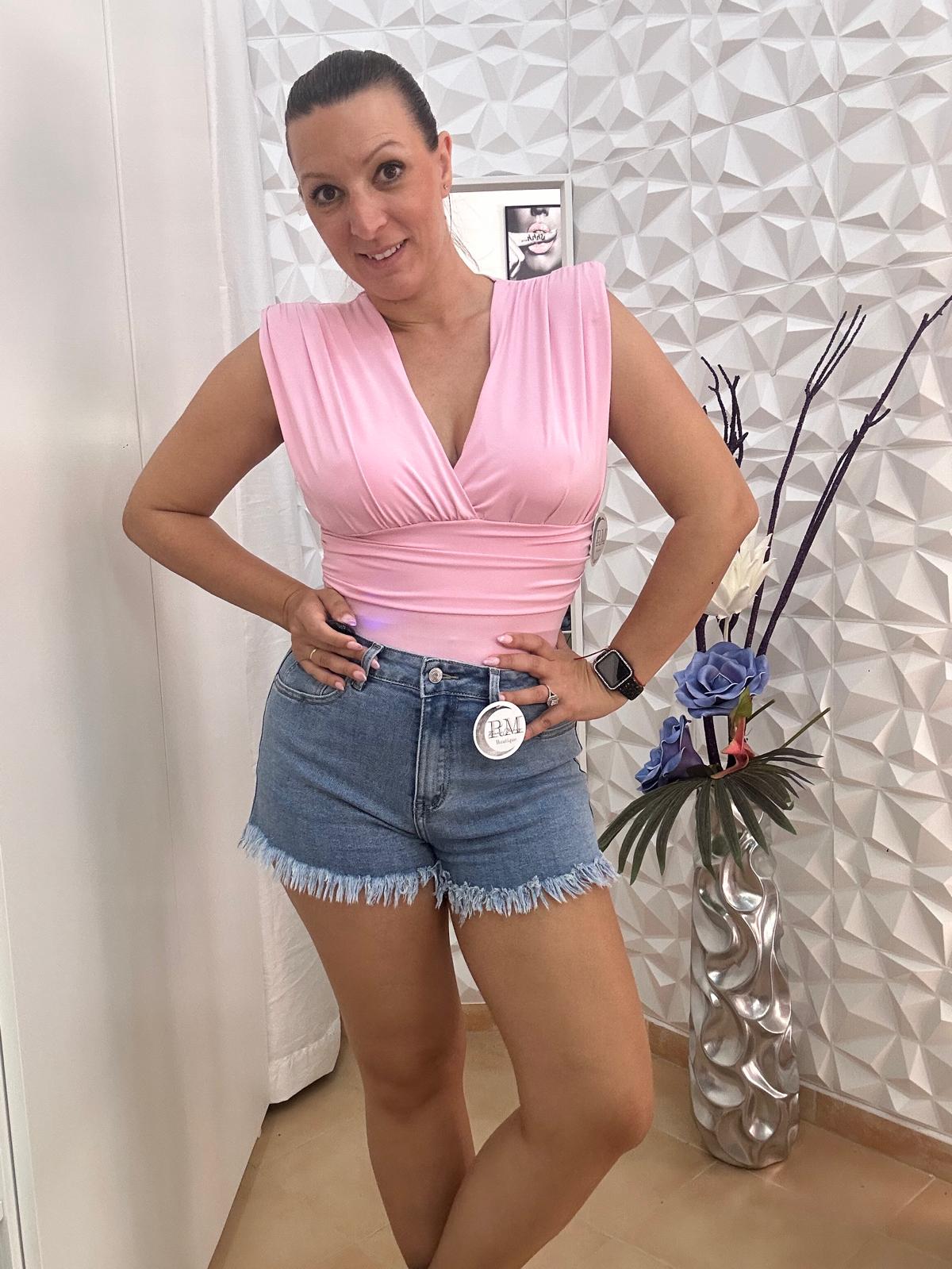 Body hombreras rosa