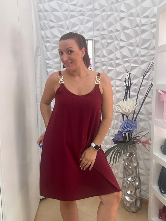 VESTIDO HEBILLA BURDEO