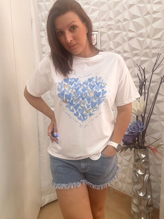 CAMISETA CORAZON AZUL