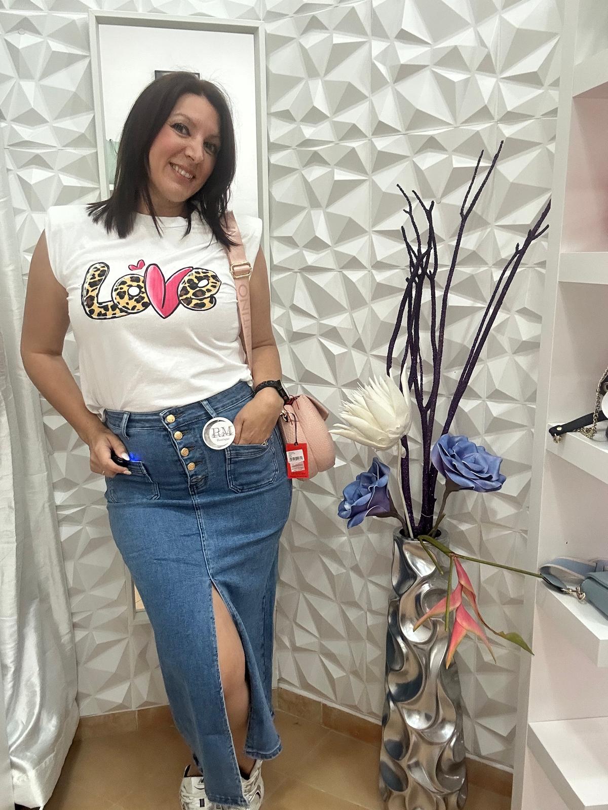 Falda vaquera midi