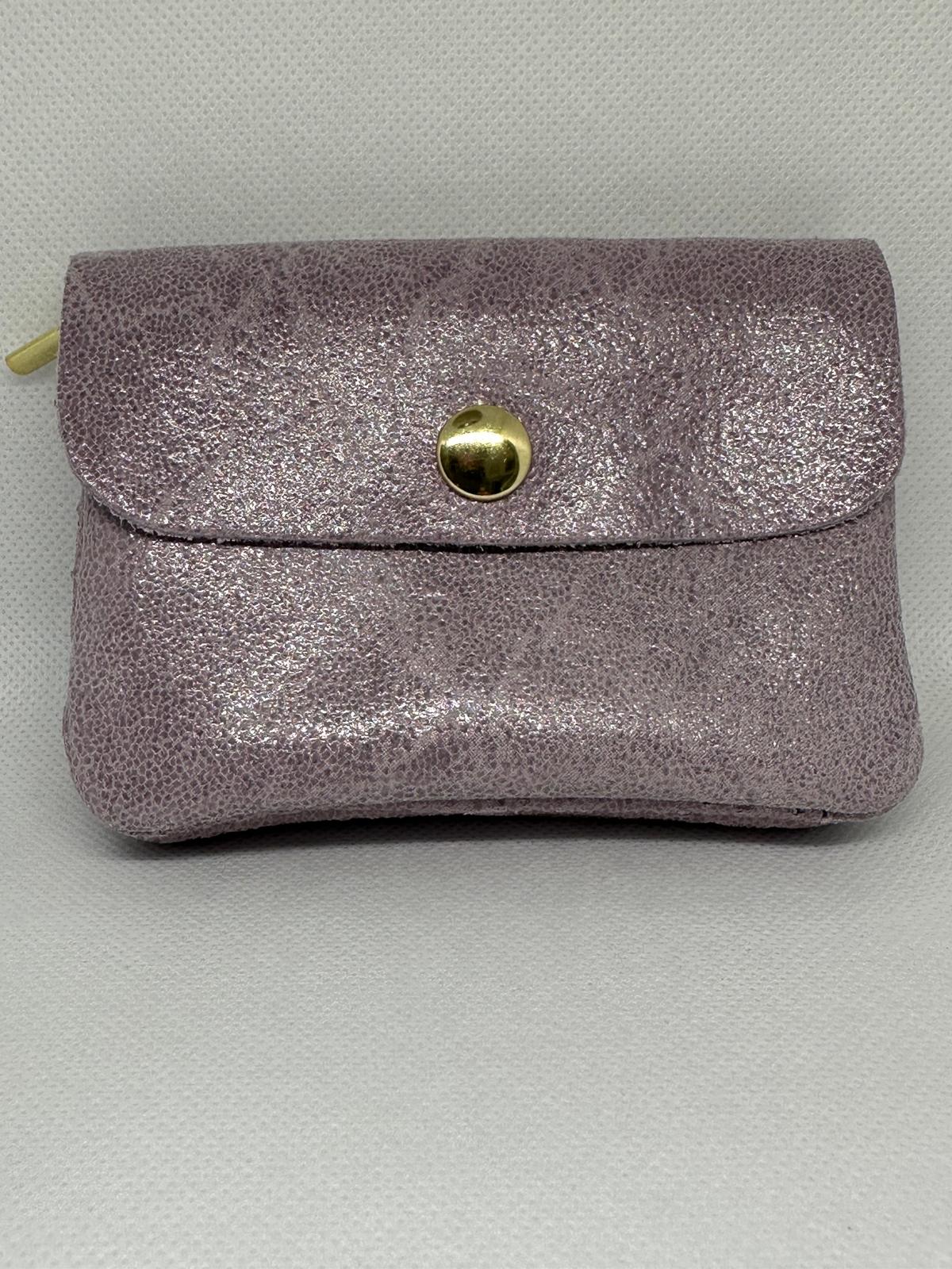 Cartera piel lila