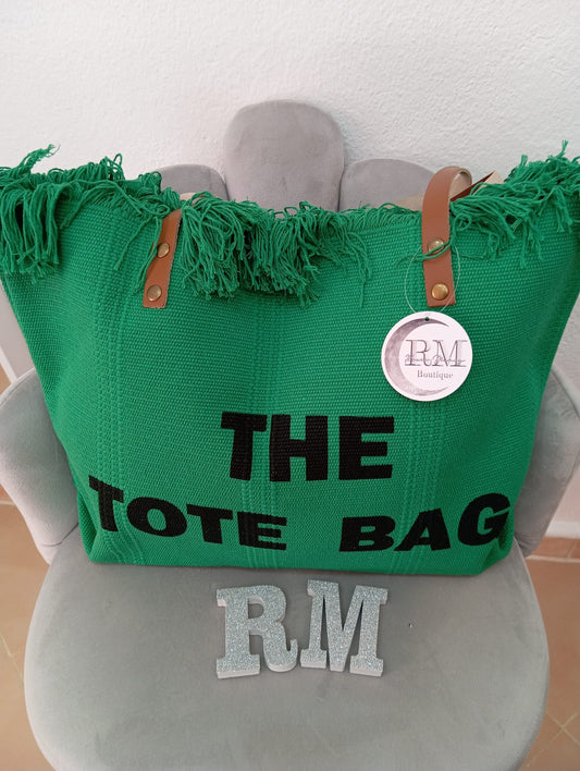 BOLSO TOTE PLAYA VERDE BOTELLA