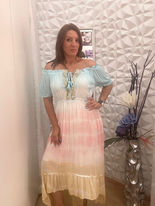 VESTIDO INDU CELESTE.