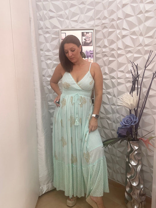 VESTIDO INDU VERDE AGUA.