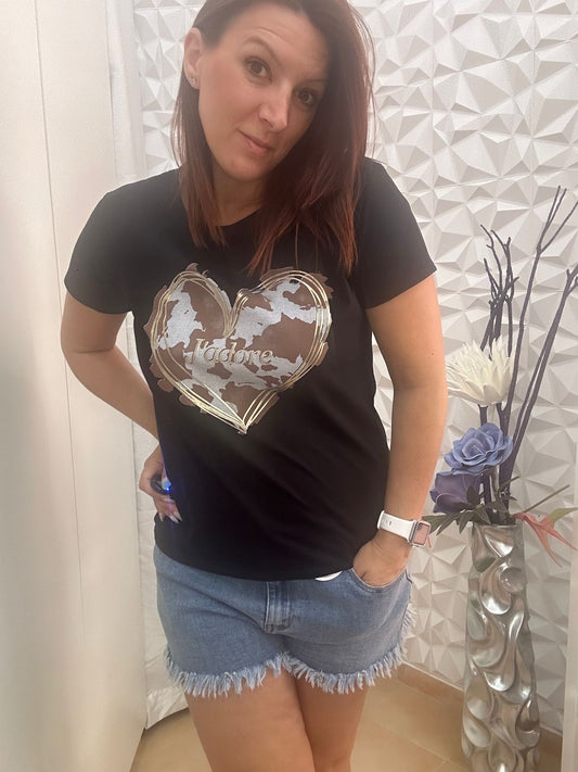 CAMISETA J'ADORE NEGRA