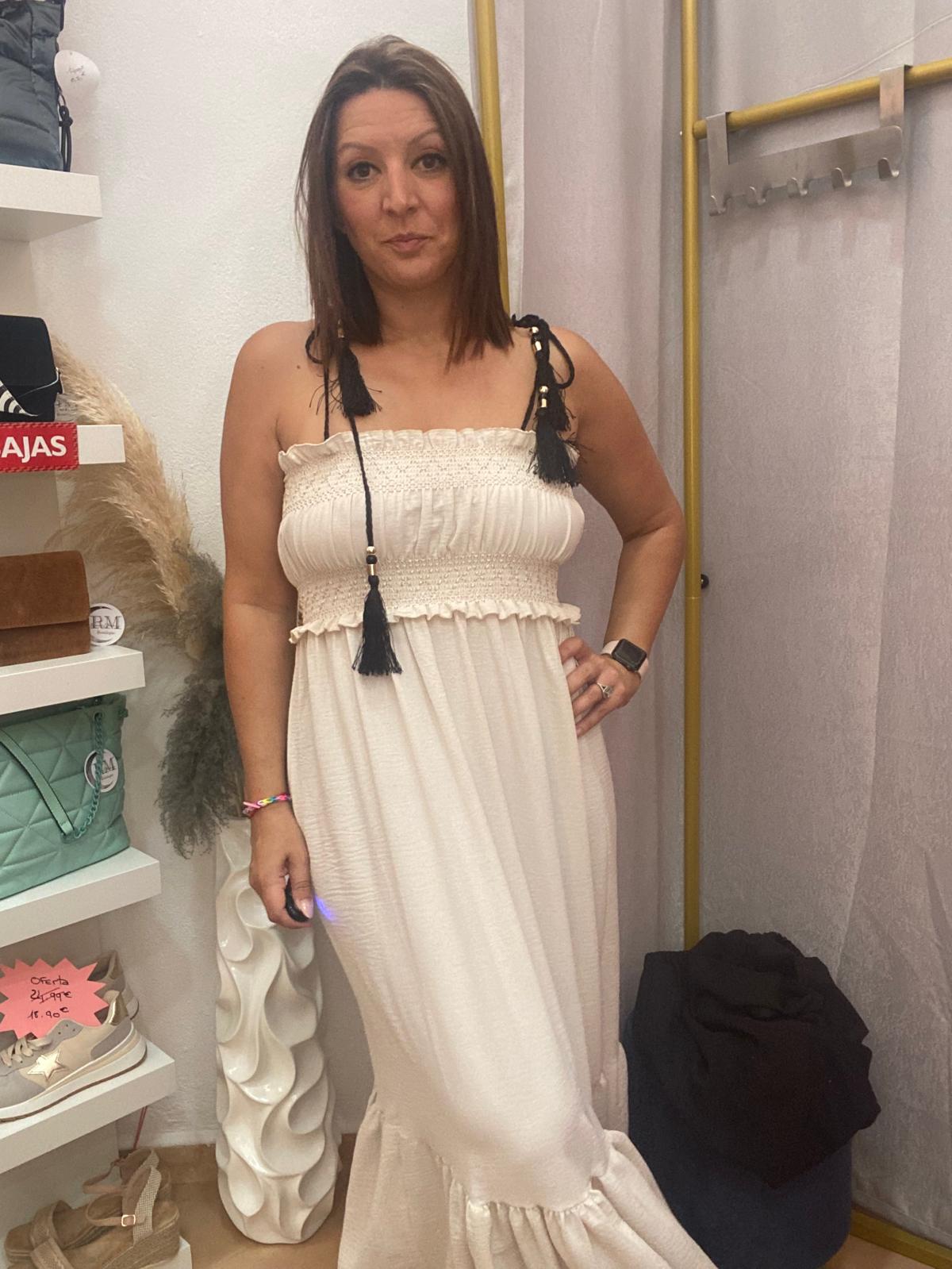 VESTIDO FRUNCIDO BEIGE