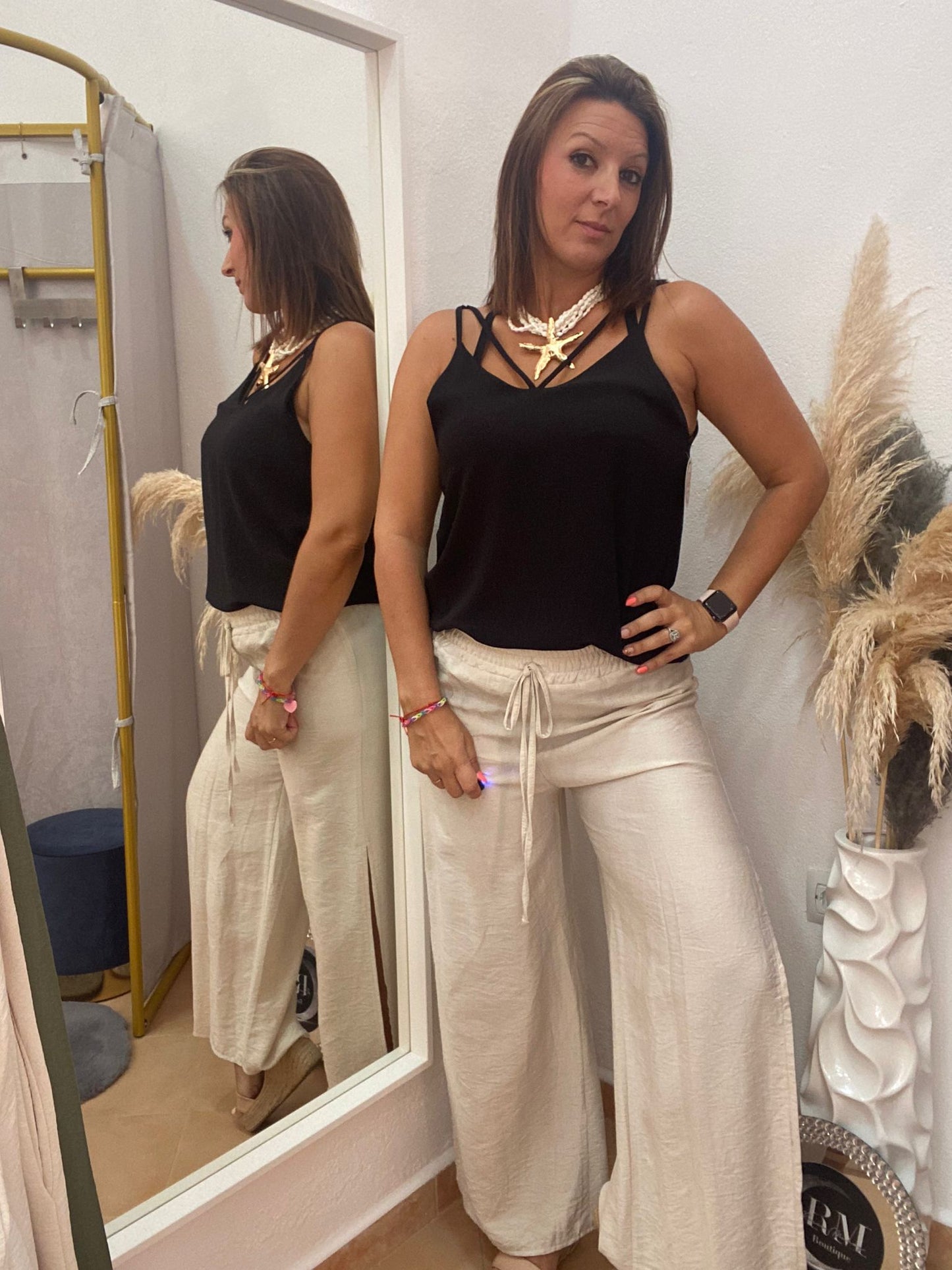 PANTALON APERTURA BEIGE