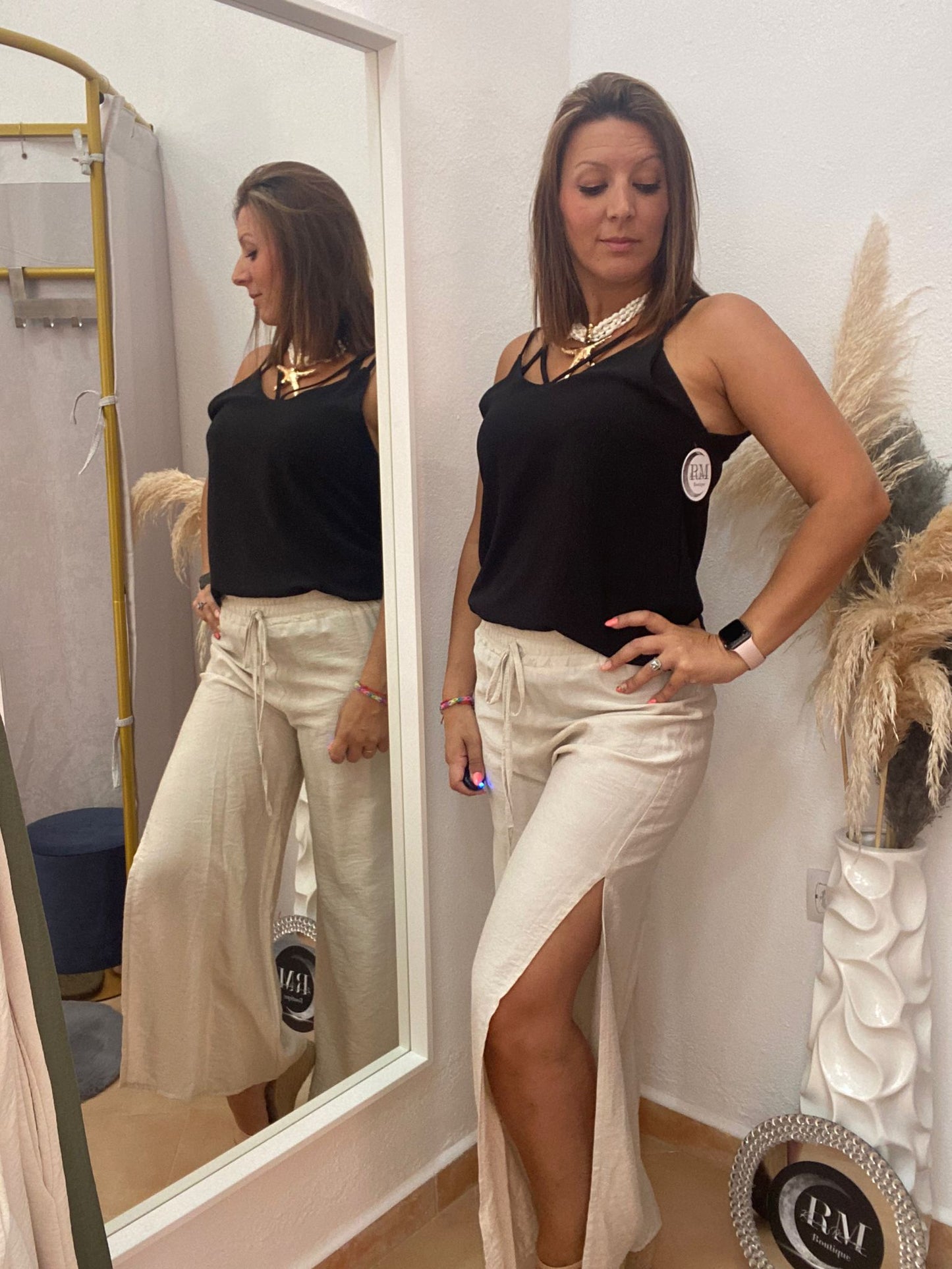 PANTALON APERTURA BEIGE