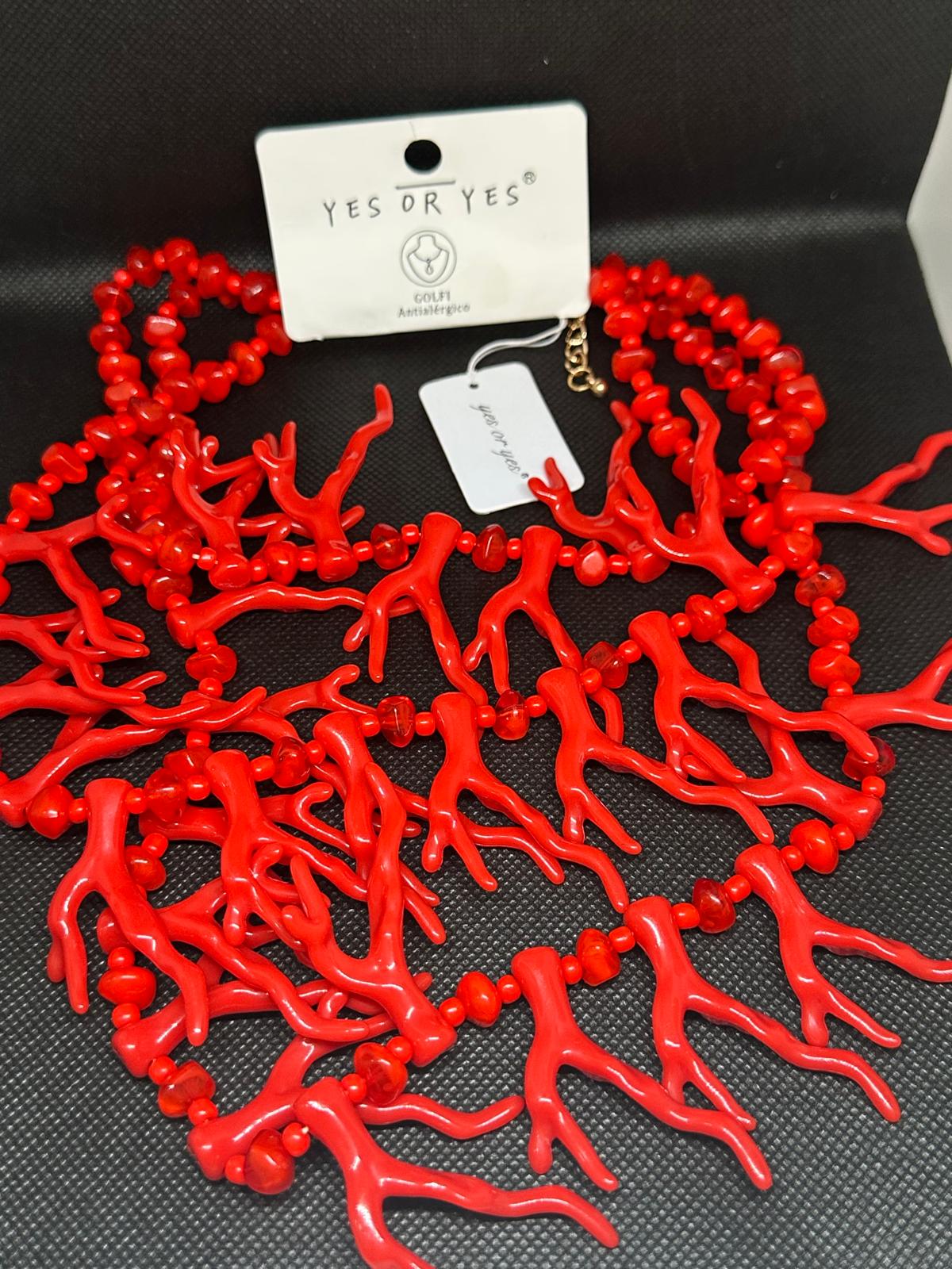 Collar corales rojo