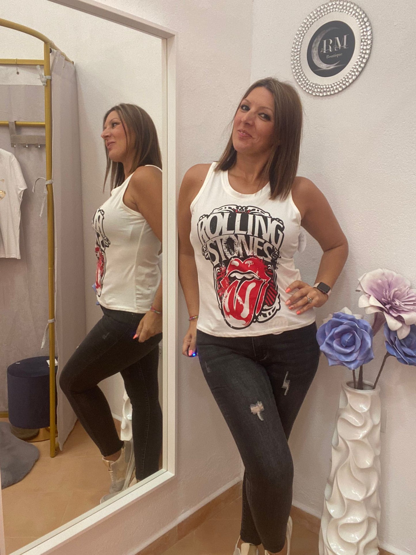 CAMISETA ´´ROLLING´´ BLANCA.