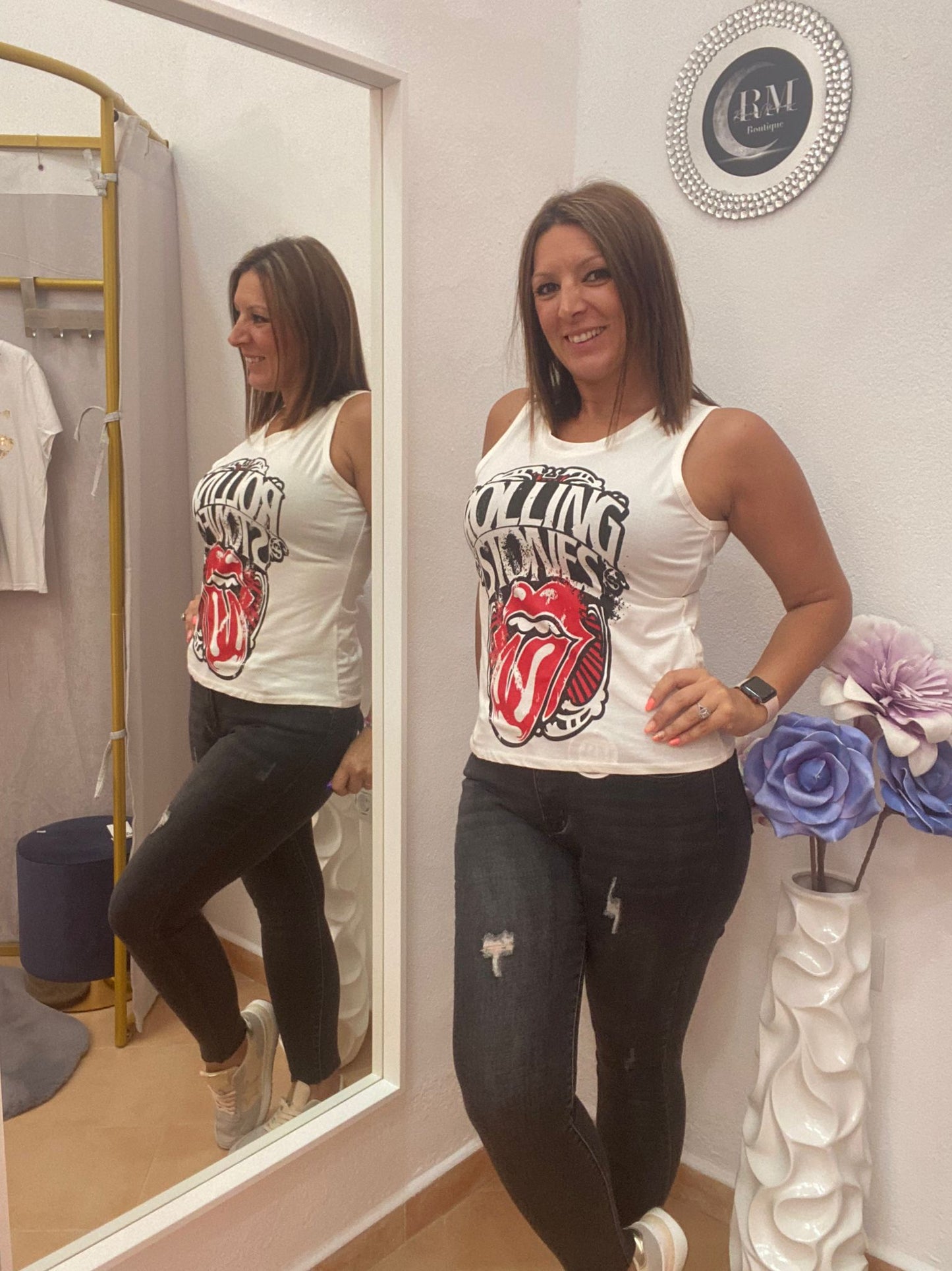 CAMISETA ´´ROLLING´´ BLANCA.