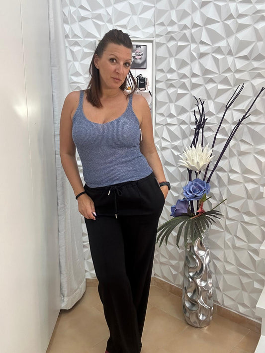 Top brillo azul