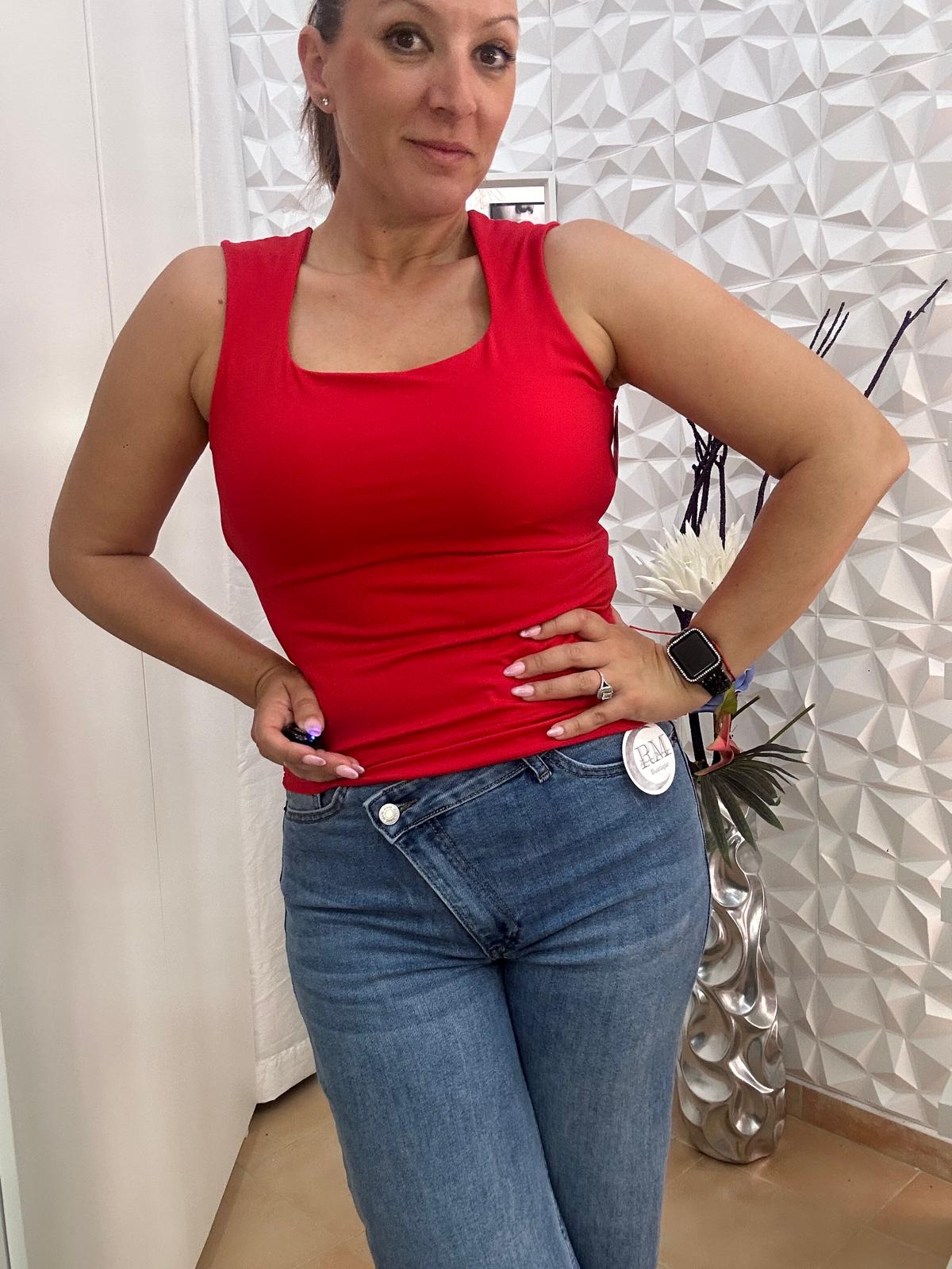 top Zara rojo