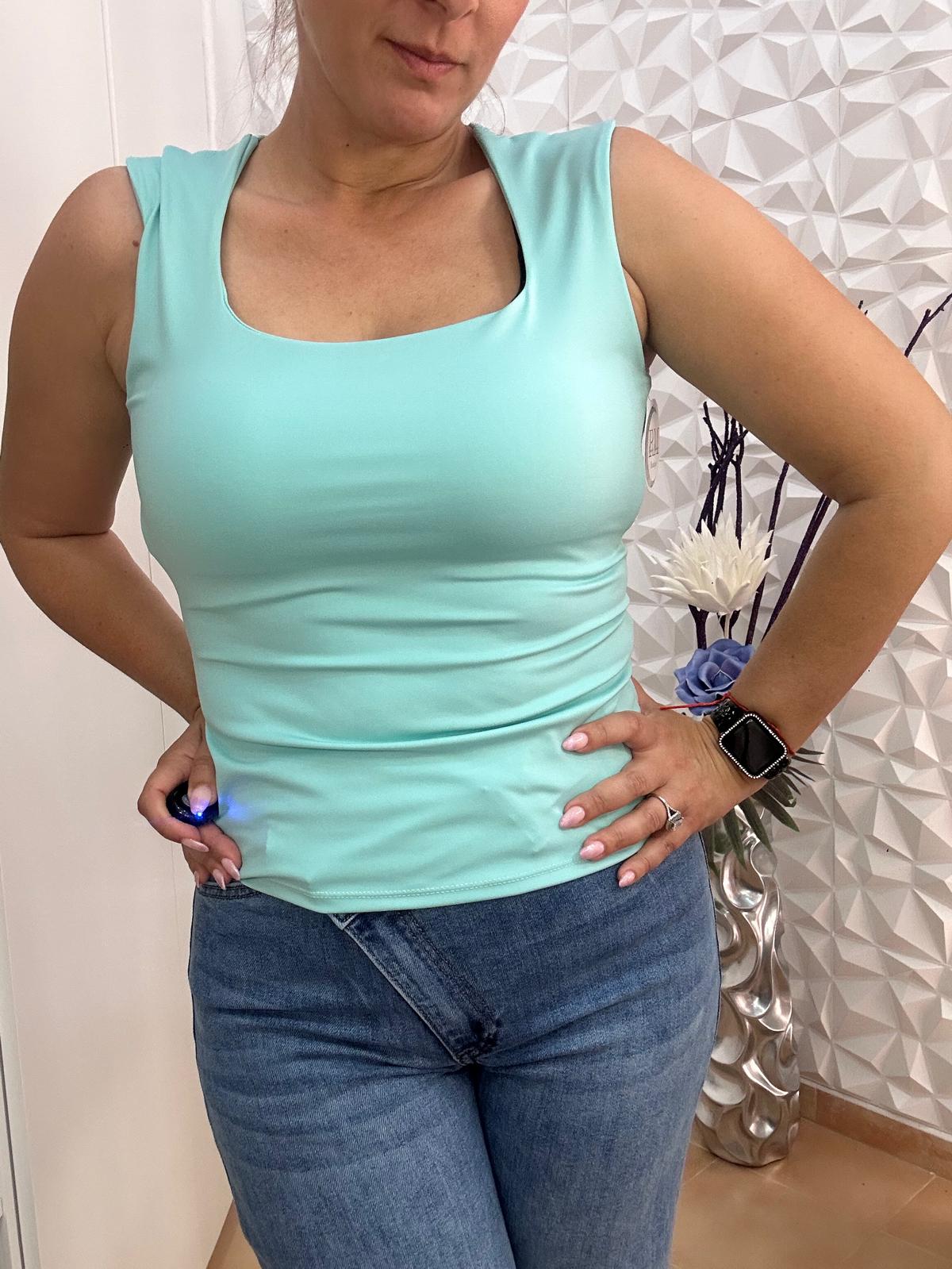 Top Zara verde agua