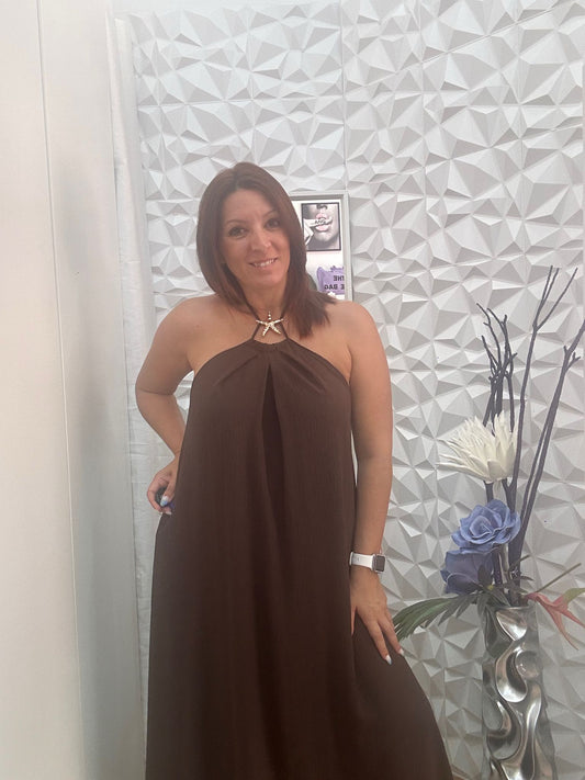 VESTIDO ESTRELLA MARRON
